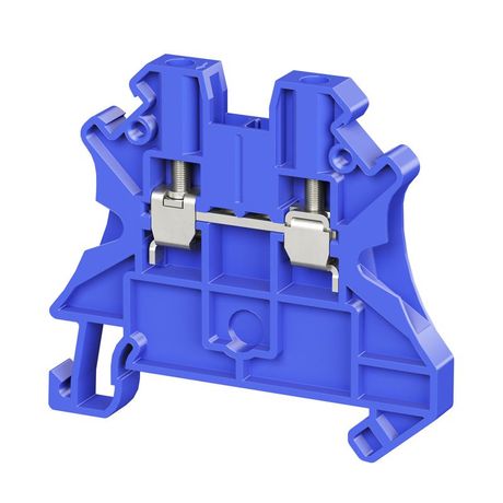 Клемма проходная винтовой зажим 2 точки подключения 2.5кв.мм син. DKC TUR-2.5R-BU ДКС