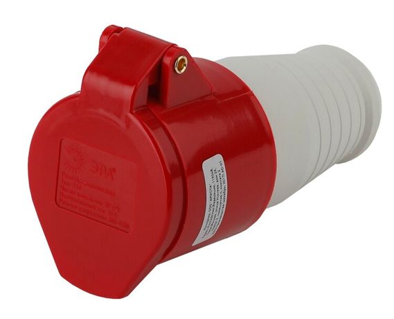 Розетка переносная 214 3Р+РЕ 16А 380В IP44 (10/120/2160) R-16-3P-PE-IP44 - Б0032862 ЭРА