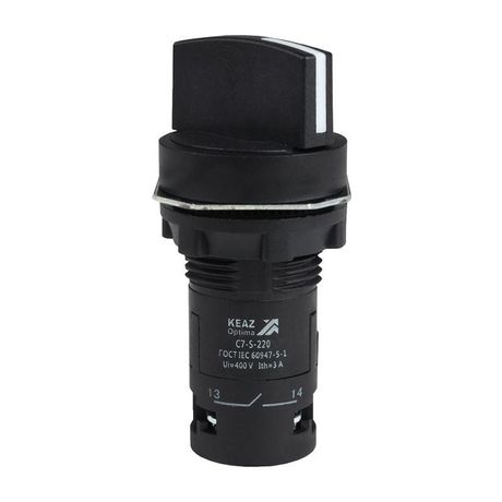 Переключатель 2 положения OptiSignal Compact D22 C7-S-202 черный 2НЗ XB7ND24 | 362133 КЭАЗ 362135