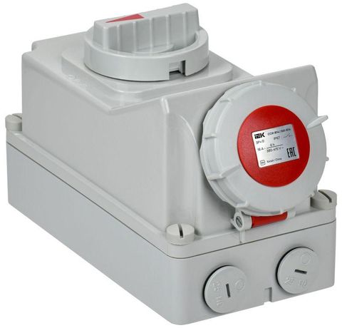 Розетка с механической блокировкой ССИ-814 16А-6ч 380В 3P+PE IP67 | PSR12-016-4-5-67 IEK
