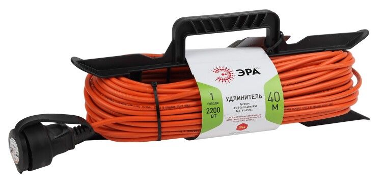 Удлинитель силовой UFx-1-2x1.0-40m-IP44 на рамке б/з 1 гн 40м ПВС 2х1 ЭРА - Б0046824