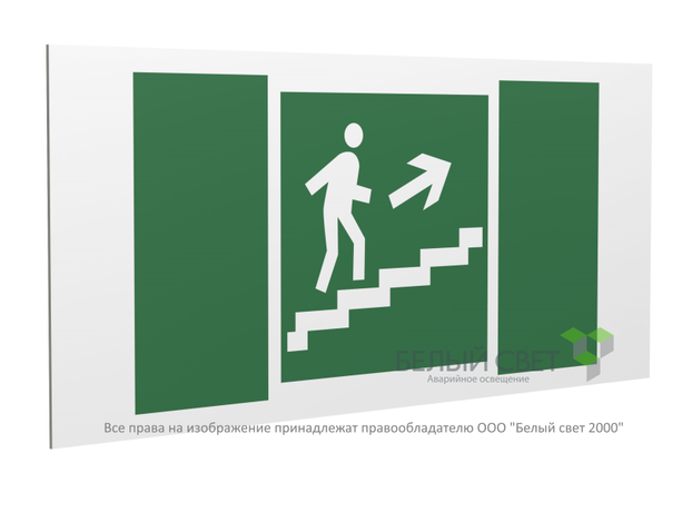 Знак безопасности PP-40205.E15''Напр. к эвакуац. выходу по лестн. вверх (прав.)'' - a20790 BS