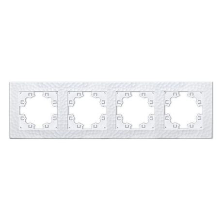 Рамка фактурная 4 поста универсальная UNIVersal Афина белая (еврослот) - A10046 Союз