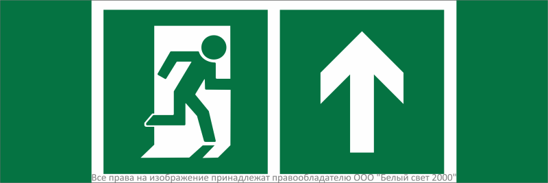 Знак безопасности NPU-3311.E38''Напр. к эвакуационному выходу прямо'' - a32688 BS