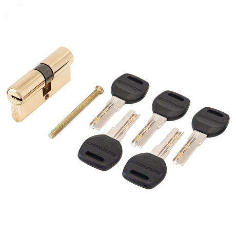 Механизм цилиндровый для врезных замков, АЛЛЮР HD F 60-5К BP золото (латунь) - 7791 ПТК