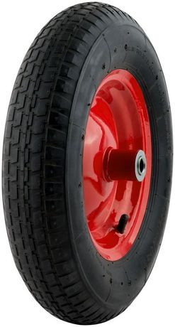 Колесо запасное 400х90х230мм для тачки 77556 (4.80дюйм/4.00дюйм-8дюйм) (посадка ширина 130мм диаметр 16мм ) FIT 77566 РОС