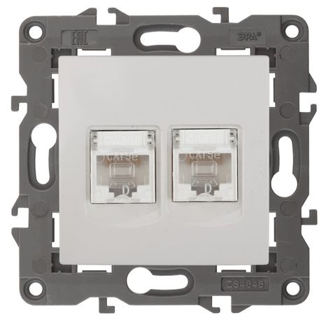 Розетка компьютерная 2-м Elegance 14-3108-01 RJ45 IP20 механизм бел. Эра Б0034308