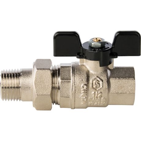 Кран шаровой со сгоном 1/2' ВН ручка бабочка - RG008Q0F4S6BT7 STOUT SVB-0007-000015