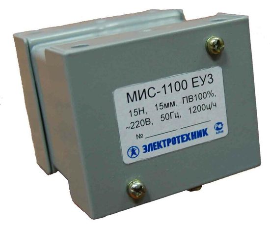 Электромагниты МИС-1100 ЕУ3, 220В, тянущее исполнение, ПВ 100%, IP20, с жесткими выводами, электромагнит (ЭТ) | ET502254 Электротехник