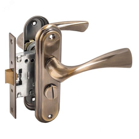 Защелка БУЛАТ ЗЩ1-Д03.01 (Л) НОМОС бронза ЛЕВАЯ ВНУТР/ПРАВАЯ НАРУЖНЯЯ с фиксацией - 13958 ПТК