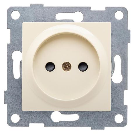 Розетка однопостовая Ugra б/з с з/ш, механизм, 16А, 250В, бежевый - С11Р2-003 GUSI