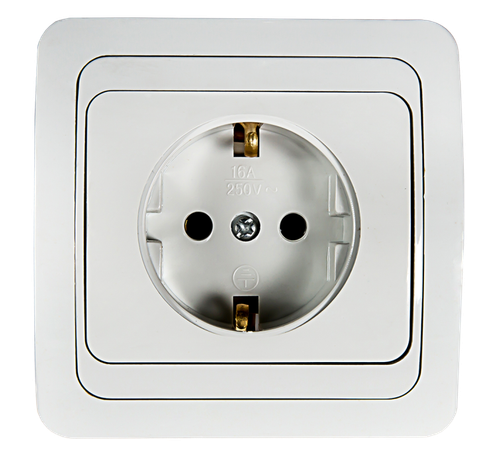 Розетка одинарная с заземлением CLASSICO белая 2028 | 4680005959907 IN HOME