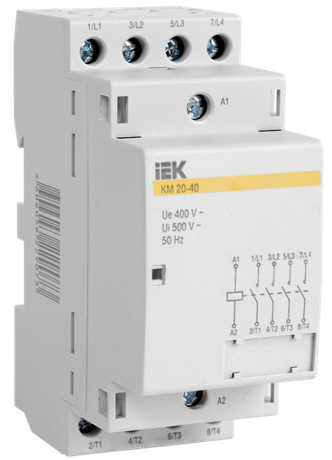 Контактор модульный КМ63-40 63А/4п 230В AC/DC IEK MKK20-63-40