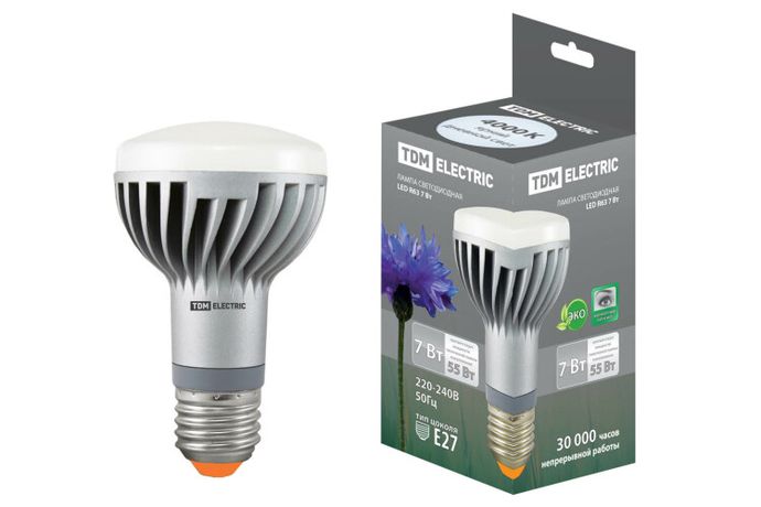 Лампа светодиодная LED 9Вт Е27 220В 4000К R63 отражатель (рефлектор) | SQ0340-0060 TDM