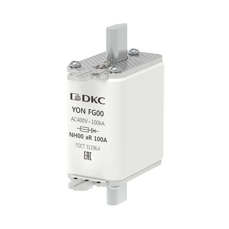 Предохранитель YON ножевого типа FG00 100А 400V характеристика aR | 1FG00-0100-400V-AR DKC ДКС
