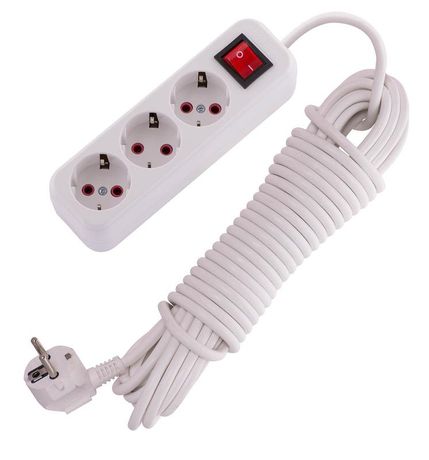 Удлинитель с заземлением 3 входа 10 метров выключателем - 720-0310-302 LEZARD