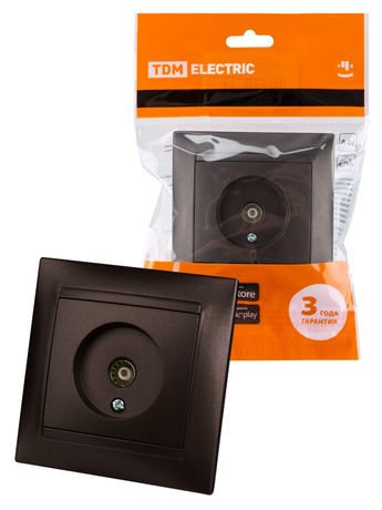 Розетка телевизионная простая (0-2400МГц, "мама") шоколад "Лама" | SQ1815-0517 TDM