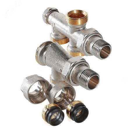 Узел термостатический 1/2'x100%х3/4 евроконус для нижнего подключения радиатора двухтрубная система - DVT225004 VALTEC VT.225K.N.E04100