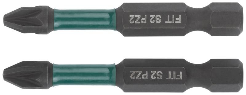 Набор бит кованые ударные сталь S2 односторонние 50мм PZ2 профи блистер (уп.2шт) FIT 57482 РОС