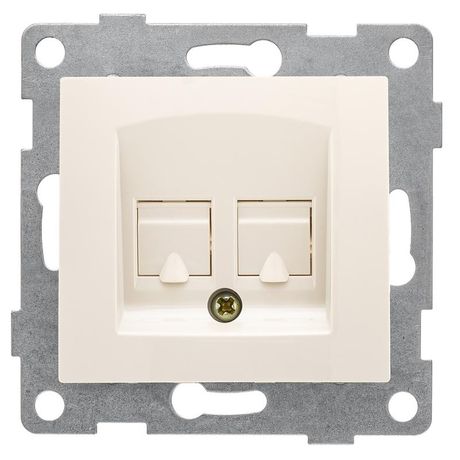Розетка телефонная RJ12 Bravo, механизм, двойной, бежевый - С10Т2-003 GUSI
