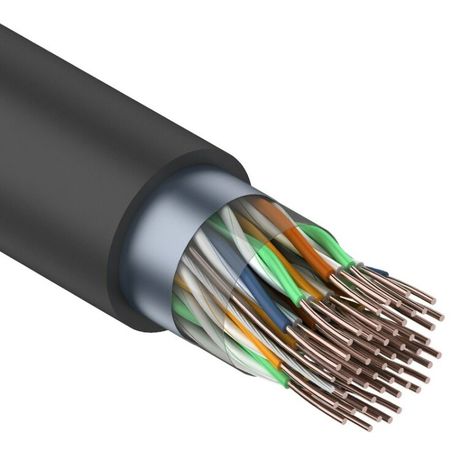 Кабель витая пара F/UTP кат.5 25х2х24AWG медь наружн. прокл. черн. (305м) (м) Rexant 01-1203 MEET