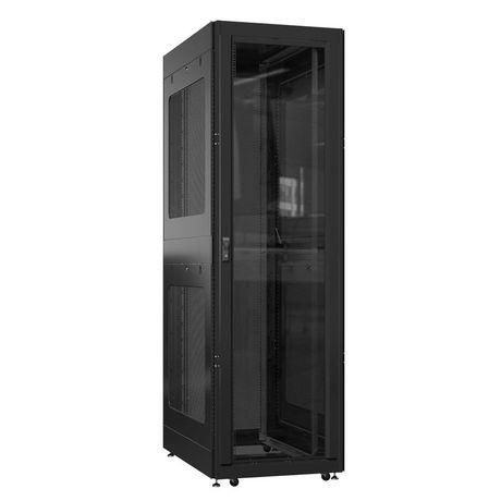 Шкаф серверный 52U 800х1000 передняя дверь: стекло IP41. задняя одностворчатая перфорированная IP20. боковые панели: перфорированные. цвет: черный RAL9005 - EX 8052.9132 SYSMATRIX