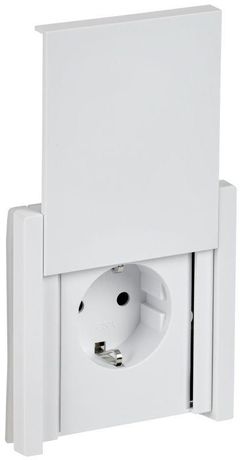 Розетка СП FORTE&PIANO16А IP44 FP219 с заземл. защ. шторки крышкой безвинт. крепл. бел. IEK FP-R16-16-1-44-K01
