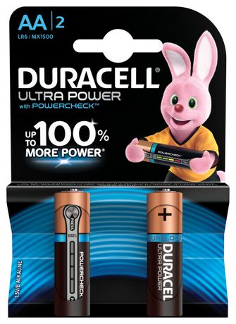 Элемент питания алкалиновый AA/LR6-2BL Ultra Power (блист.2шт) Duracell Б0038759