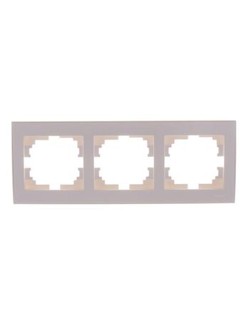 Рамка RAIN 3-ая горизонтальная жемчужно-белый перламутр с боковой вставкой - 703-3030-148 LEZARD