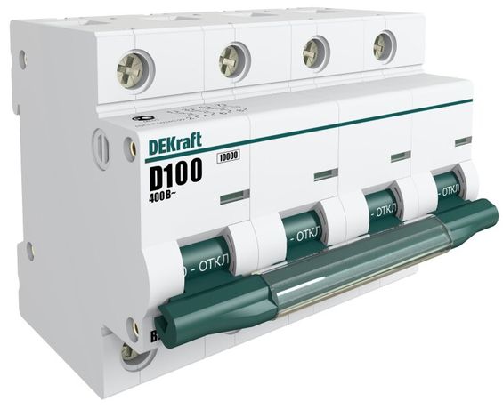 Выключатель автоматический четырехполюсный ВА-201 63А D 10кА | 13022DEK DEKraft APC