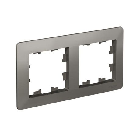 Рамка 2-м AtlasDesign Air сталь/дым. черн. SE ATN220902 APC