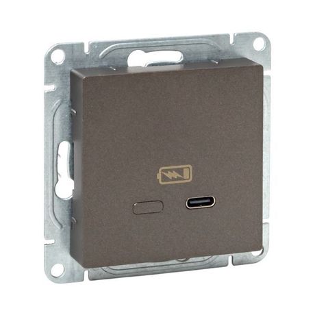 Механизм розетки USB-С, быстрая, мокко Эпика |UP1-SOM-USBCF| EKF EKF арт. UP1-SOM-USBCF