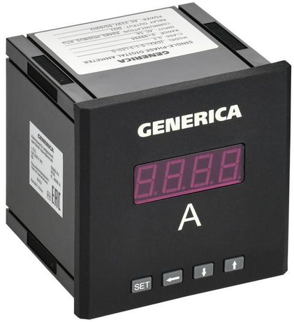 Амперметр цифровой щитовой однофазный DO RS-485 96х96мм LED | IDA21-5-1-3-LED-G GENERICA IEK