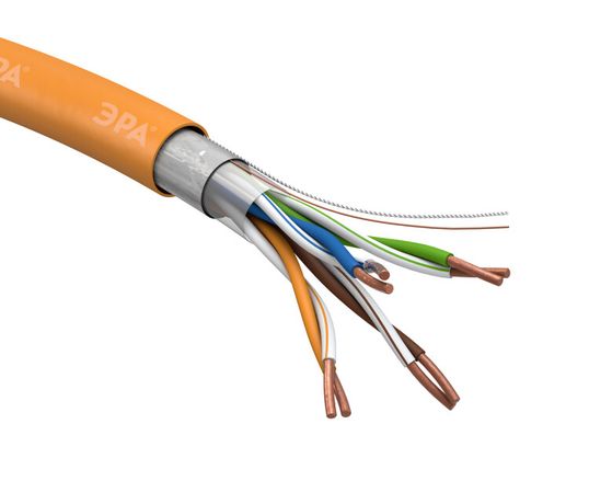 Кабель витая пара F/UTP кат.5E 4х2х24 AWG CU нг(А) HF (уп.305м) Эра Б0044687