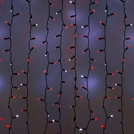 Гирлянда светодиодная "Светодиодный Дождь" 2х9м LED красн. 135Вт 220В IP45 эффект мерцания провод черн. Neon-Night 235-187