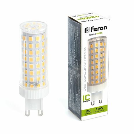 Лампа светодиодная LED 15вт 230в G9 белый капсульная - 38213 FERON
