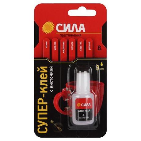 Супер-клей 8г SSBL1-8 туба с кисточкой СИЛА Б0066720