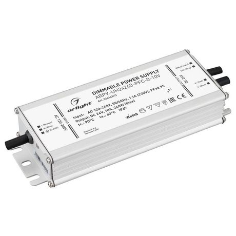 Блок питания ARPV-UH24240-PFC-0-10V (24V, 10.0A, 240W) (Arlight, IP67 Металл, 7 лет) | 024143(1) Arlight
