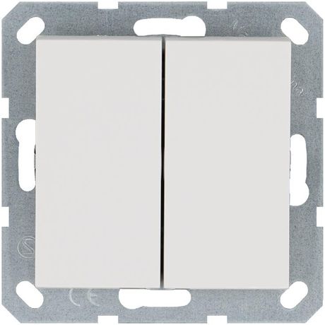 Переключатель проходной 2-кл. 10А IP20 механизм бел. глянцевый Jasmart G3022W