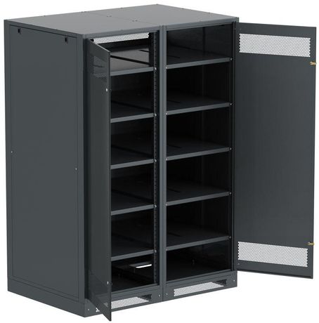 Шкаф LINEA B (пустой) 2000х1400х950мм двустворчатая металлическая дверь черный - LB05-20H49-2M IEK