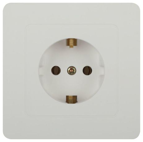 Розетка однофазная скрытого монтажа, в рамку с заземлением без шторок белый 16А 250В IP20 винтовые зажимы 7-202-01 Intro Style - Б0060619 ЭРА