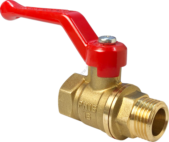 Кран шаровой латунный ВН/НР ручка-рычаг. 1/2дюйм (80/20) VALFEX VF.215.LR1.012