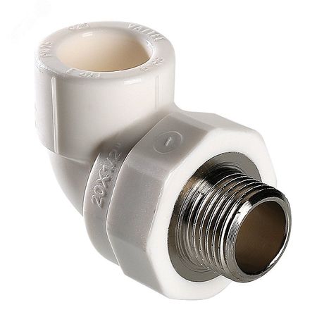 Угольник комбинированный 20x1/2' НР переходной, полипропиленовый PPR, белый - PV7532004 VALTEC VTp.753.0.02004