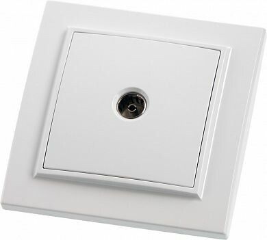 Розетка телевизионная, 75 Ом, 5-862МГц, серия Эрна, белый, - PST00-9008-01 FERON 39048