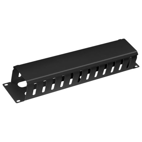 Органайзер кабельный 19' 2U с крышкой, металлический, цвет черный (RAL9004) - JB07-2U-BK Cabeus 8644c