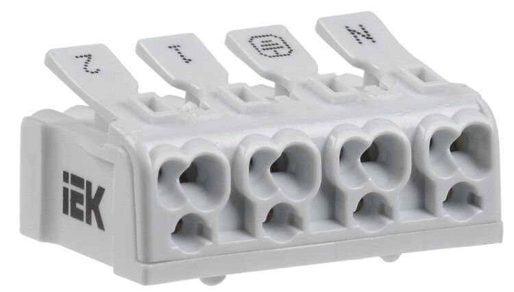 Клемма пружинная соединительная КСПн4-2L+N+PE | UKZ-B06-4P-F1-E0-10 IEK