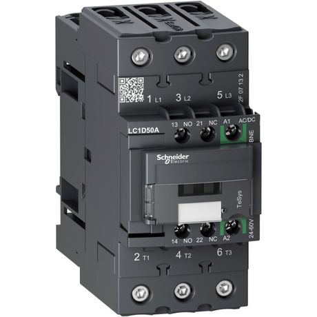 Контактор EVERLINK AC3 3Р 440В 50A катушка управления 24-60В AC/DC, пружинный зажим | LC1D50ABNE Schneider Electric APC
