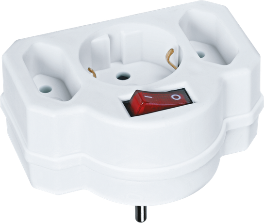 Разветвитель Navigator 94 698 NAD-3-R2F-WH 3 гнезда в ряд (1 гнездо с заземлением 2 без заземления) - 18137