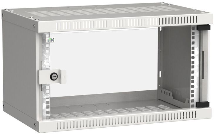 Шкаф LINEA WE 6U 550x350мм дверь стекло серый | LWE3-06U53-GF ITK IEK