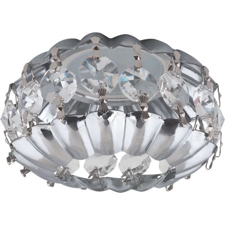 Светильник декоративный встраиваемый DLS-F103 GU5.3 CHROME/CLEAR "Fiore" без лампы основание металл; хром; отделка кристалл прозр. Fametto 09977